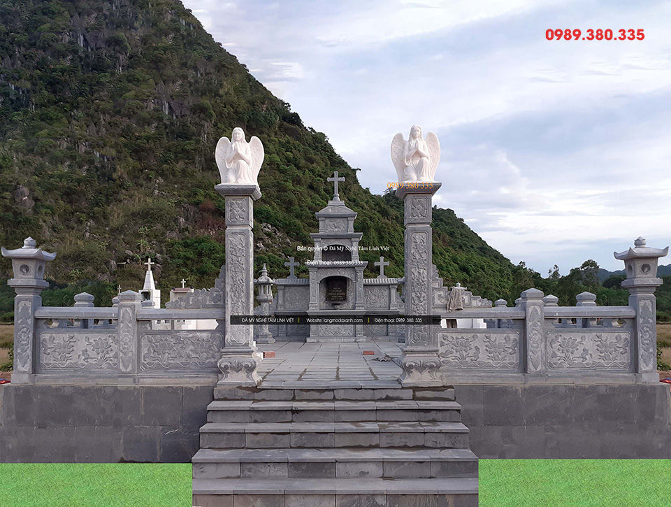 Khu lăng mộ công giáo do Đá Mỹ Nghệ Tâm Linh Việt thi công