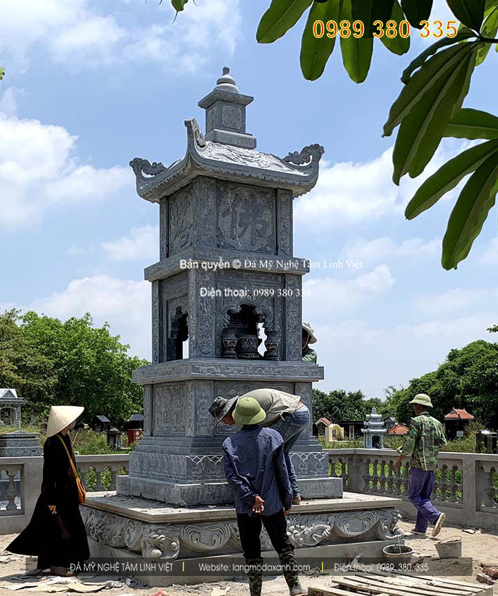Mộ tháp đá thiết kế cho tín đồ Phật giáo 