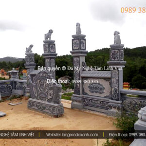 Cuốn thư đá, bình phong đá Phú Thọ bằng đá xanh tự nhiên, hoa văn rồng phượng tinh xảo