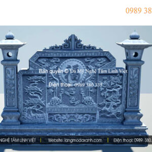 Cuốn thư đá, bình phong đá TP. Cần Thơ bằng đá xanh nguyên khối, hoa văn rồng phượng tinh xảo