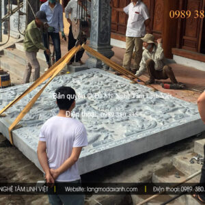 Chiếu đá xanh đen chạm khắc đẹp tại Đồng Nai