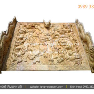 Chiếu đá vàng cửu long tranh châu nguyên khối tại Lâm Đồng