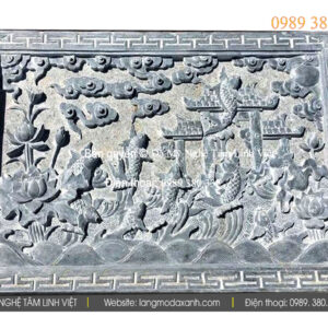 Chiếu đá cá chép vượt vũ môn nguyên khối tinh xảo tại Lạng Sơn