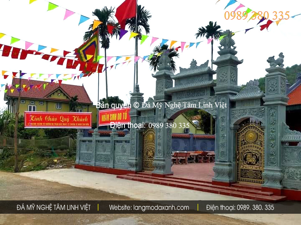 Cổng đá đẹp cho nhà thờ họ truyền thống