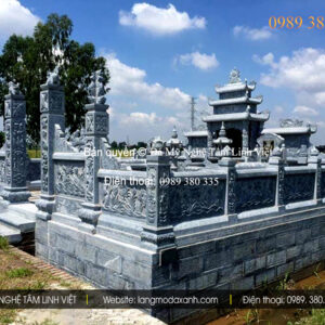 Mẫu khu lăng mộ đá tại Kiên Giang – đá xanh chống mặn, bền đẹp