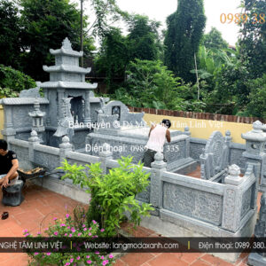 Khu lăng mộ đá tại Quảng Ninh chạm rồng phượng trên đá xanh nguyên khối