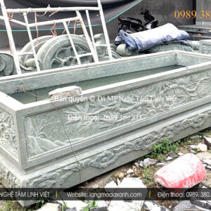 Chậu đá trồng cây Ninh Bình bền chắc – đá xanh nguyên khối