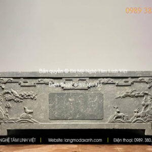 Chậu đá trồng cây Quảng Trị đẹp – đá xanh nguyên khối chạm khắc tinh xảo